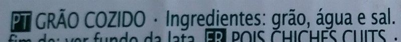 Foto da lista de ingredientes