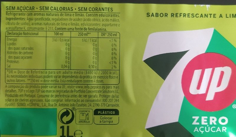 Foto da tabela nutricional