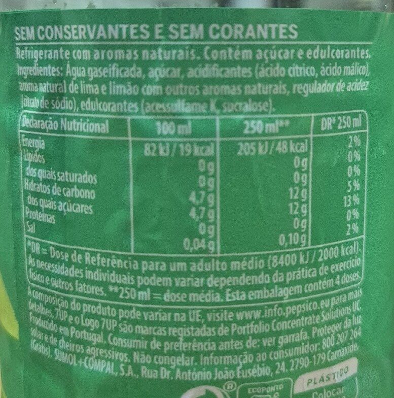 Foto da tabela nutricional