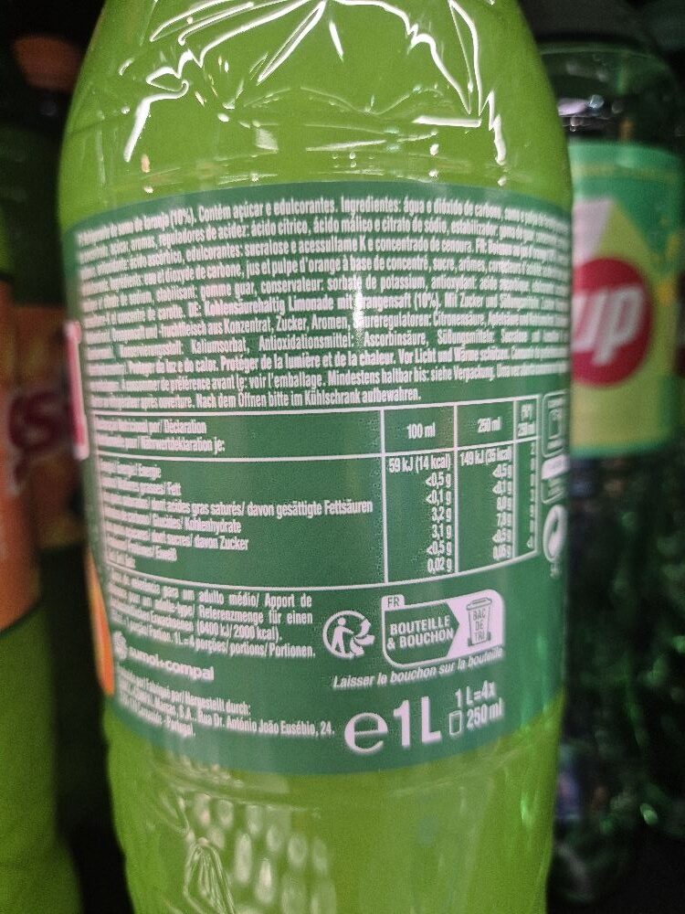 Foto da lista de ingredientes
