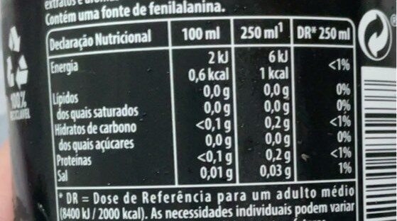 Foto da tabela nutricional