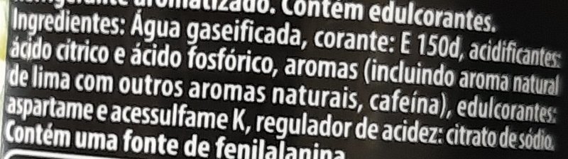 Foto da lista de ingredientes