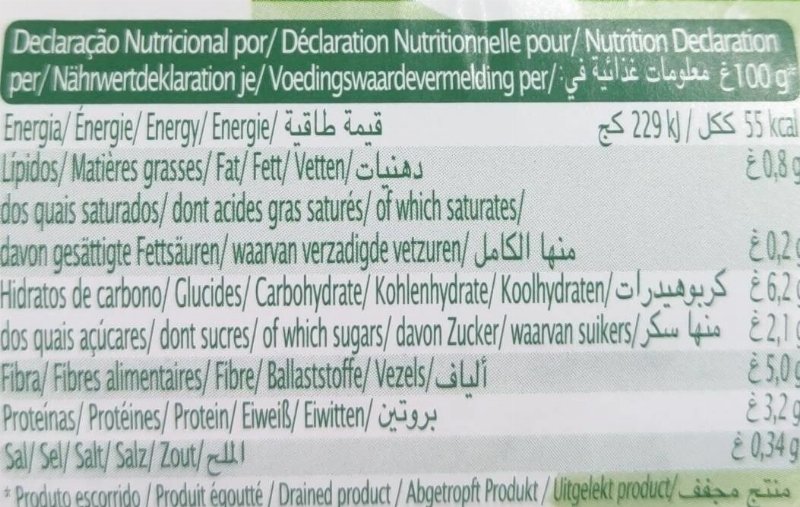 Foto da tabela nutricional