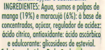 Foto da lista de ingredientes