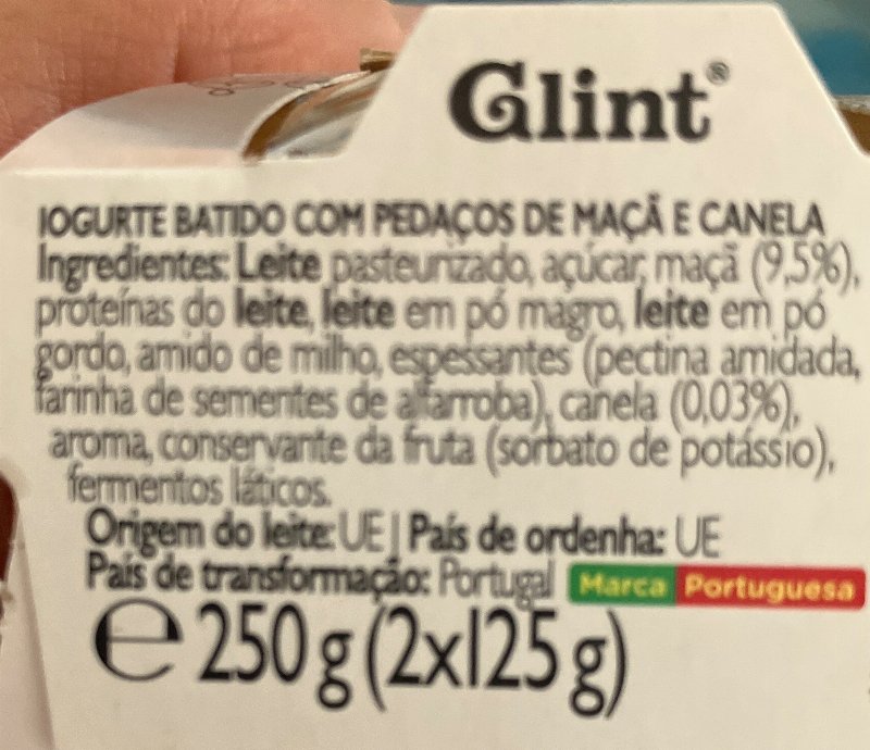 Foto da lista de ingredientes