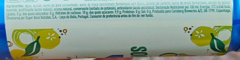 Foto da tabela nutricional