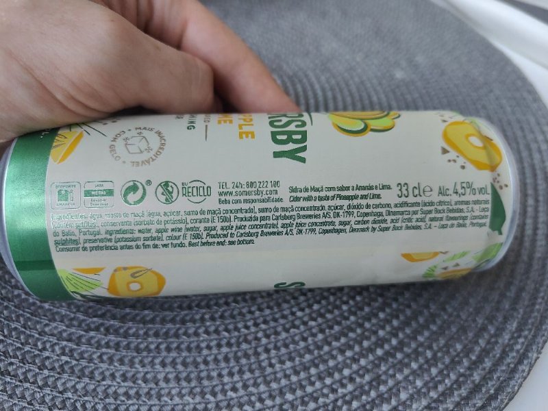 Foto da lista de ingredientes