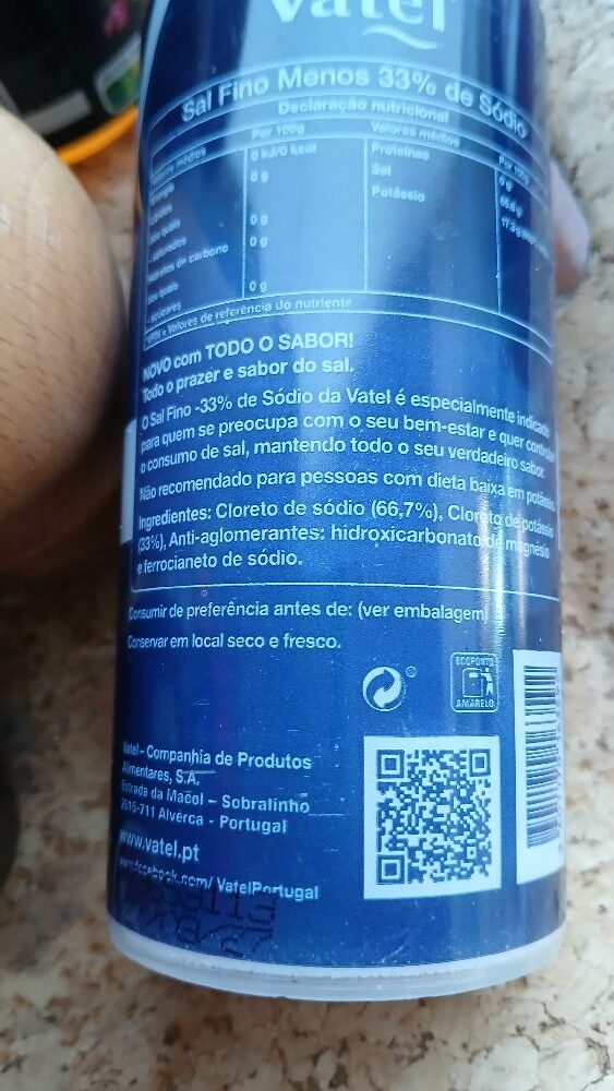 Foto da lista de ingredientes