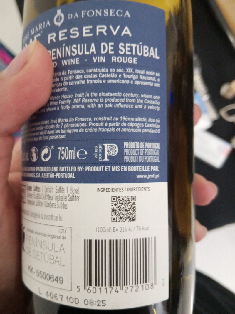 Foto da tabela nutricional