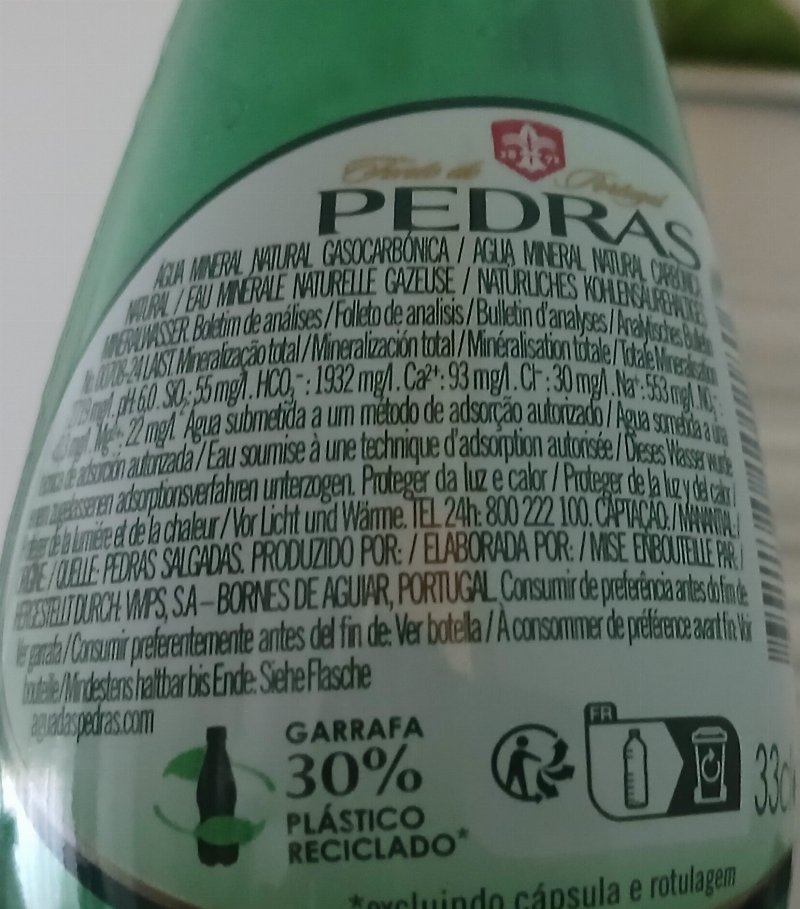 Foto da lista de ingredientes