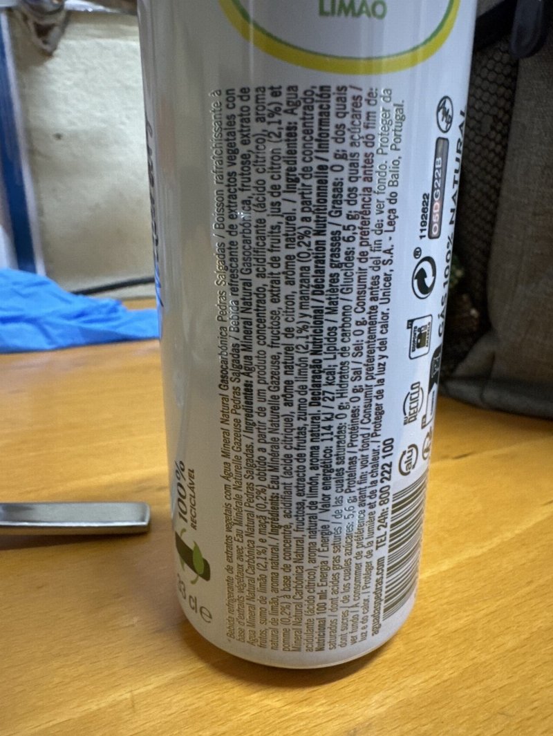 Foto da tabela nutricional