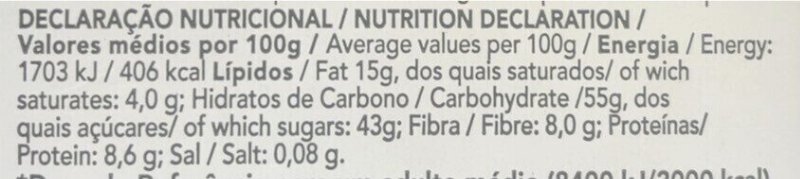 Foto da tabela nutricional