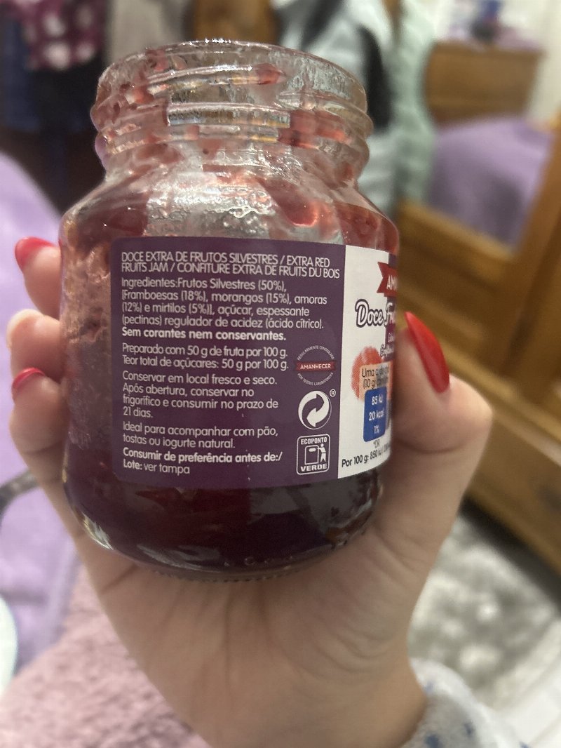 Foto da lista de ingredientes