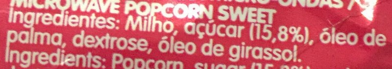Foto da lista de ingredientes