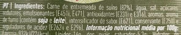 Foto da lista de ingredientes