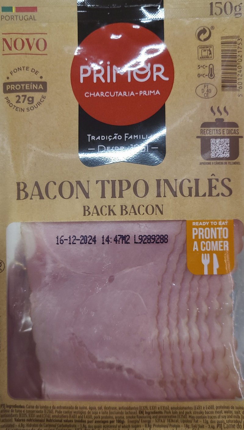 Foto da tabela nutricional