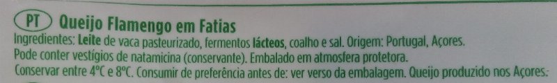 Foto da lista de ingredientes