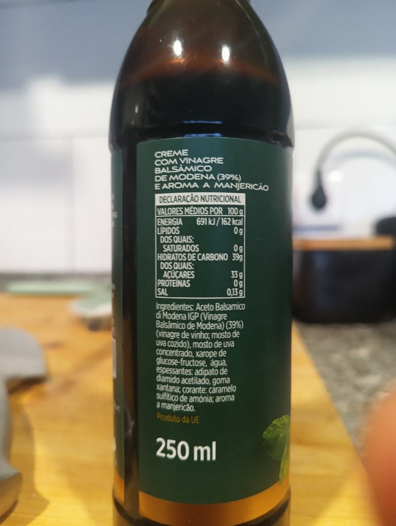 Foto da tabela nutricional