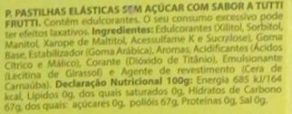 Foto da lista de ingredientes