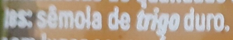 Foto da lista de ingredientes