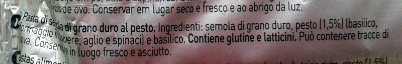 Foto da lista de ingredientes