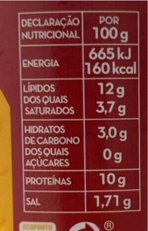 Foto da tabela nutricional