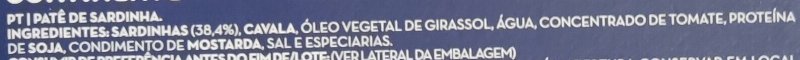Foto da lista de ingredientes