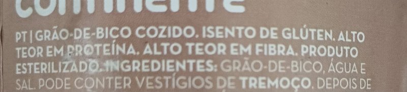 Foto da lista de ingredientes