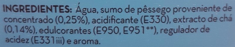 Foto da lista de ingredientes
