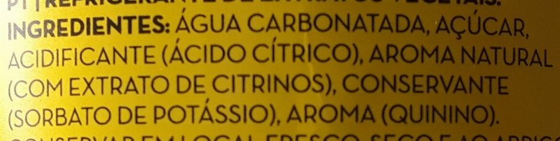 Foto da lista de ingredientes