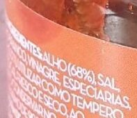 Foto da lista de ingredientes
