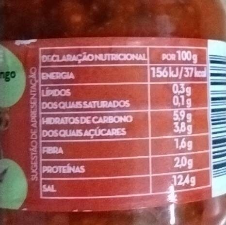 Foto da tabela nutricional