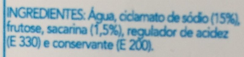 Foto da lista de ingredientes
