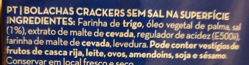 Foto da lista de ingredientes