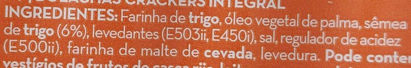 Foto da lista de ingredientes