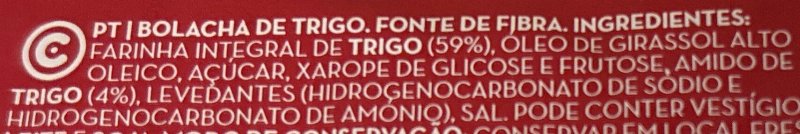 Foto da lista de ingredientes