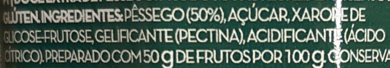 Foto da lista de ingredientes