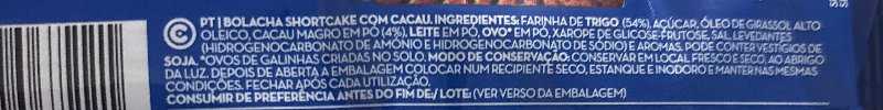 Foto da lista de ingredientes