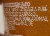 Foto da lista de ingredientes