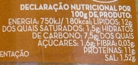 Foto da tabela nutricional