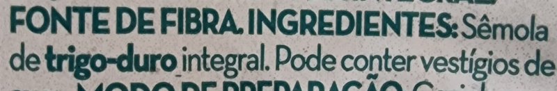 Foto da lista de ingredientes
