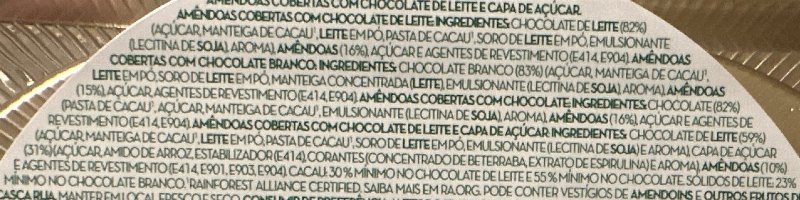 Foto da lista de ingredientes