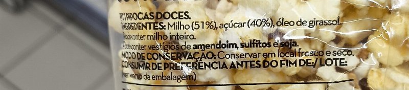 Foto da lista de ingredientes