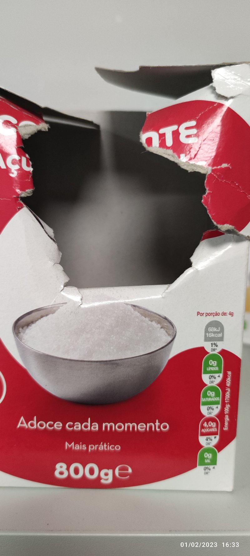 Foto da lista de ingredientes