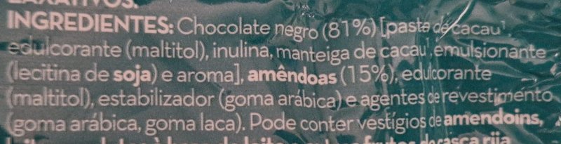 Foto da lista de ingredientes