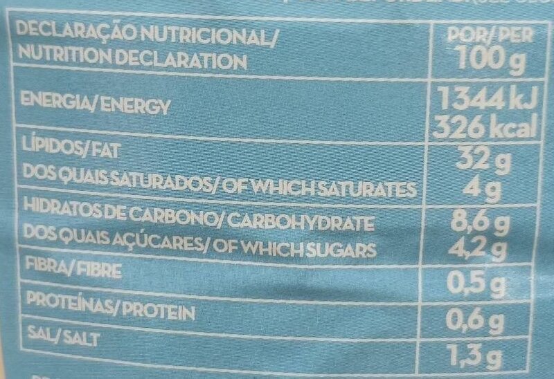 Foto da tabela nutricional