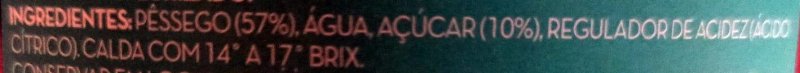 Foto da lista de ingredientes