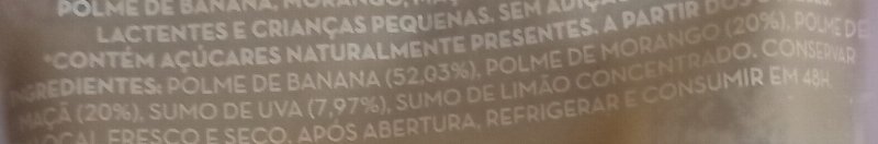 Foto da lista de ingredientes