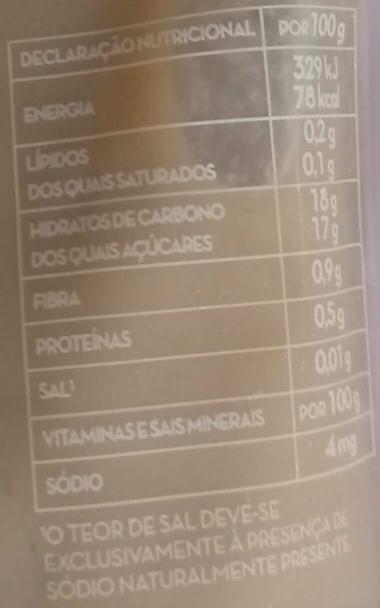 Foto da tabela nutricional