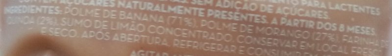 Foto da lista de ingredientes
